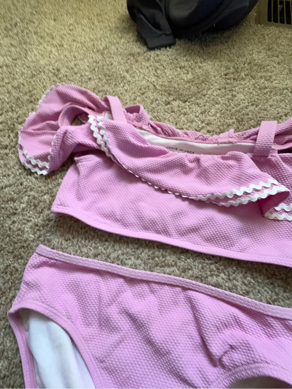 Janie and Jack Light Pink Ruffle Two-Piece Bikini Set